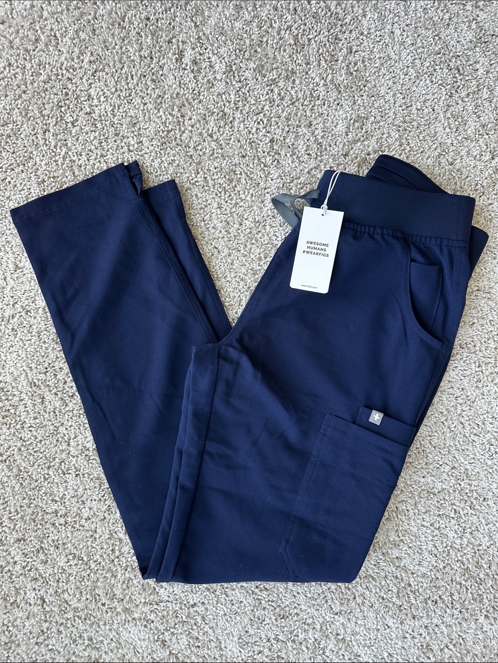 Figs Women's Yola Scrub Bottoms Navy - Yoga Waistband XS